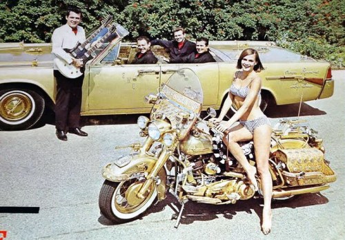 gold motorcycle bandstand