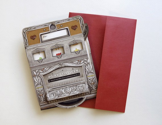 Slot Machine Card with custom message by crankbunny on Etsy